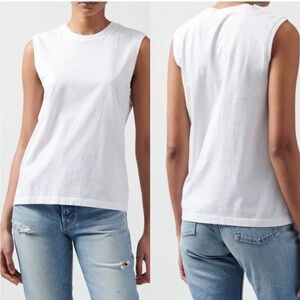 ATM Anthony Thomas Melillo 100%cotton White Muscle Tee